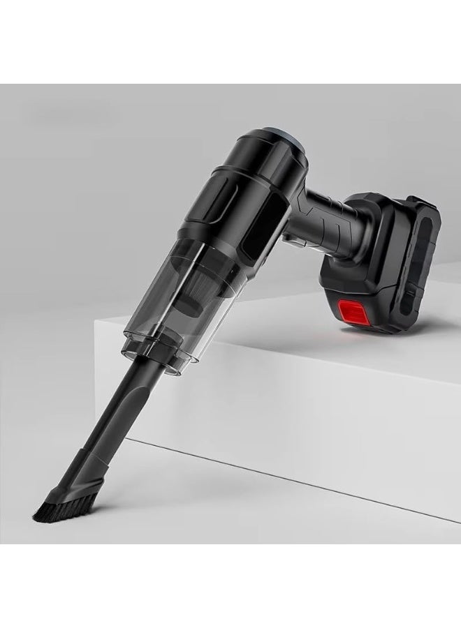 مكنسة كهربائية صغيرة لاسلكية للسيارة والمنزل - قابلة لإعادة الشحن - طقم فرش احترافي مكون من فرشتين - شفط قوي لشعر القطط والكلاب والغبار والفتات - تصميم خفيف الوزن وسهل الحمل - Image 2