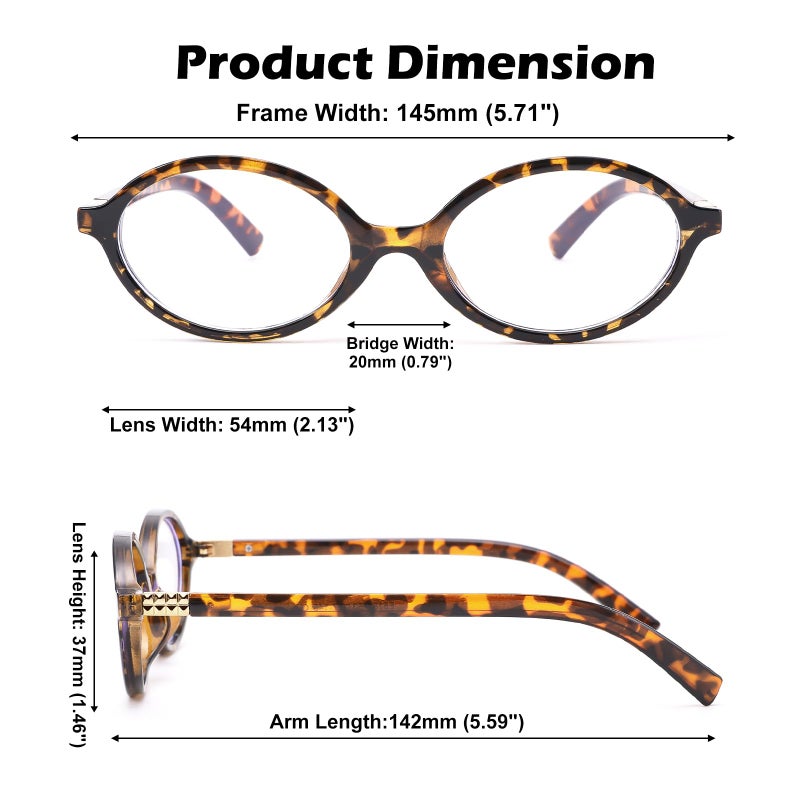 GLARDEFE Blue Light Glasses for Women - Computer Glasses 99% Blue Light Blocking - Fashion Oval Frame Eyeglasses(Brown Leopard) - Image 3
