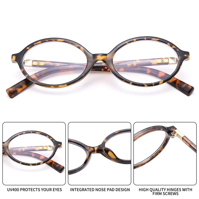 GLARDEFE Blue Light Glasses for Women - Computer Glasses 99% Blue Light Blocking - Fashion Oval Frame Eyeglasses(Brown Leopard) - Image 4