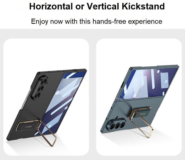 Midkart Thin Cover Compatible with Samsung Galaxy Z Fold 7 Release 2025 with Front Tempered Glass Case Matte Hard PC Slim Camera Protection, Blue - Image 5