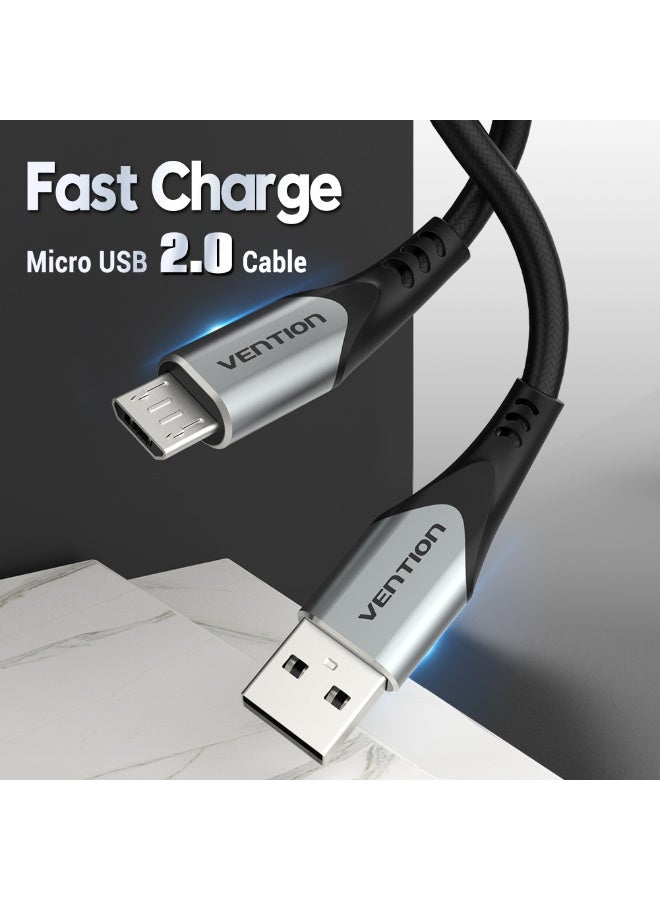 VENTION USB 2.0 to Micro USB Cable Gray Aluminum Alloy Type Model - Image 2