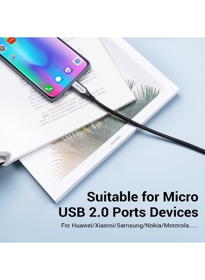 VENTION USB 2.0 to Micro USB Cable Gray Aluminum Alloy Type Model - Image 4