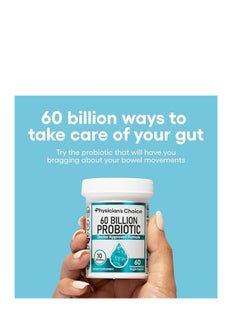 Physician's CHOICE Physician's CHOICE Probiotics 60 Billion CFU - 10 Strains + Organic Prebiotics - Immune, Digestive & Gut Health - Supports Occasional Constipation, Diarrhea, Gas & Bloating - for Women & Men - 60 Capsules  - Image 2