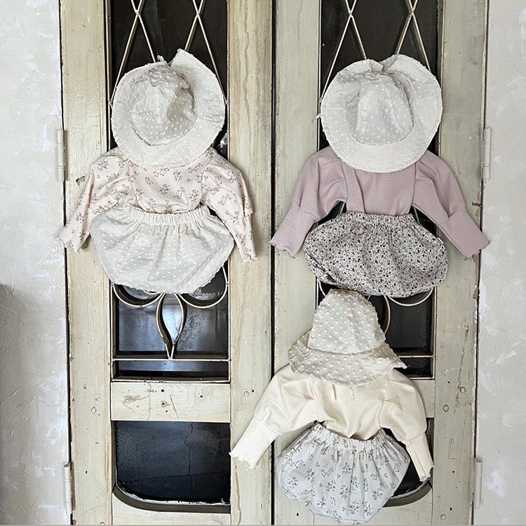 Baby mid-collar wooden ear puff sleeve T-shirt 2024 South Korea children's clothing girls' top baby girls' autumn bottoming shirt - Image 3