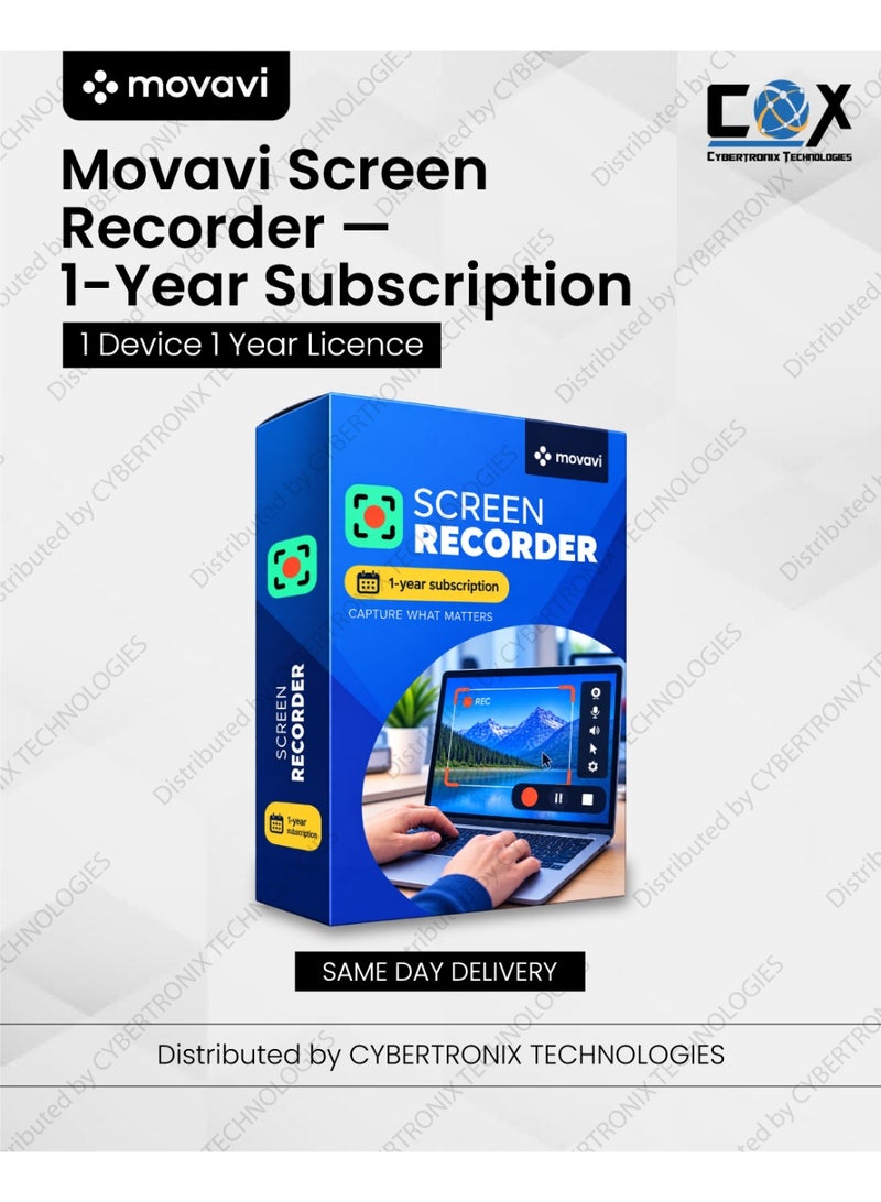 Movavi Screen Recorder | 1 Device for 1 Year | Digital License | Same Day Delivery