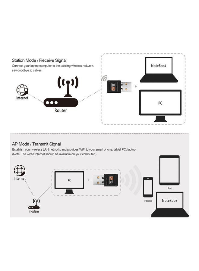 NIBEMINENT Wireless USB Adapter Black - Image 3