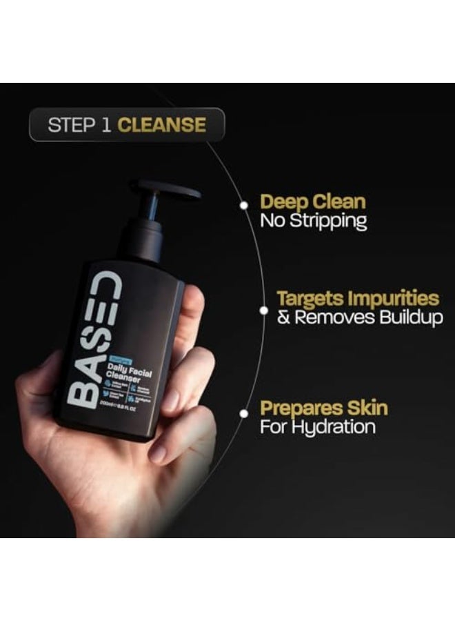BASED BODYWORKS Daily Facial Cleanser for Men - Deep Cleaning Formula with Bamboo Charcoal & Willow Bark - Removes Buildup Without Stripping - Clear Skin (6.8 Fl Oz Pack of 1) - Image 3
