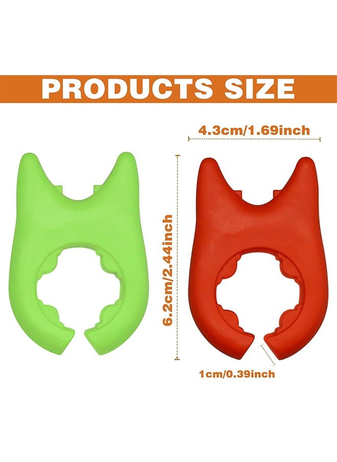 Urit 2 Pcs Silicone Pot Holders, Adjustable Kitchen Silicone Spoon Rest, Anti-Slip Spatula Pot Spoon Holder (Green, Red)  - Image 2