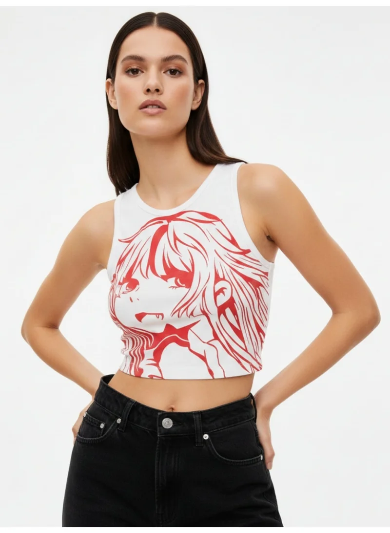Outzidr  White Graphic Tank Top for Women | Best Price UAE