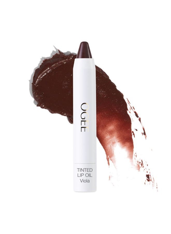 OGEE Tinted Sculpted Lip Oil - Lip Stain Made with 100% Organic Coconut Oil, Jojoba Oil, and Vitamin E - Best as Lip Balm, Lip Color or Lip Treatment - VIOLA  - Image 1