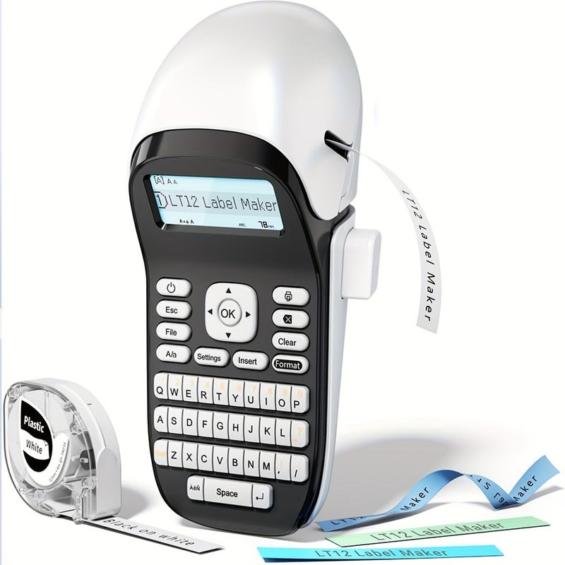 Phomemo Wireless Label Maker with 12mm Tape QWERTY Keyboard Backlit Handheld Labeling Machine for Home Office Small Business Organization Compatible with Phone Tablet PC White - Image 1