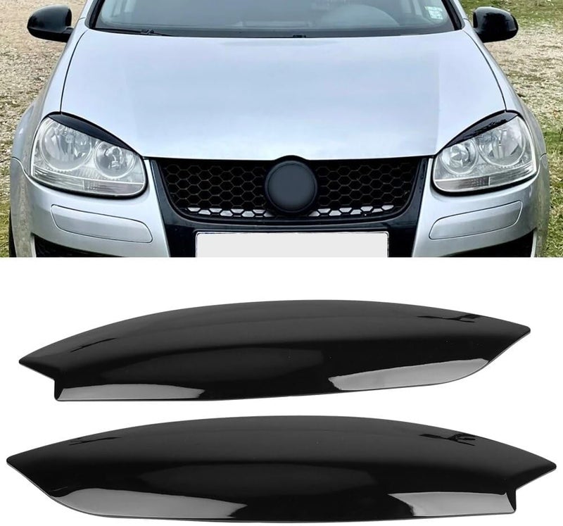 Vuzmode Gloss Black Headlight Eyelids for VW Golf MK5 GTI R - Image 3