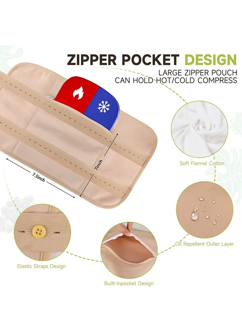 2 Pack Castor Oil Pack Wrap Reusable Organic Castor Oil Packs for Liver Detox Castor Oil Packs for Liver Detox with Adjustable Elastic Strap Flannel Cotton Machine Washable Anti Oil Leak - Image 3