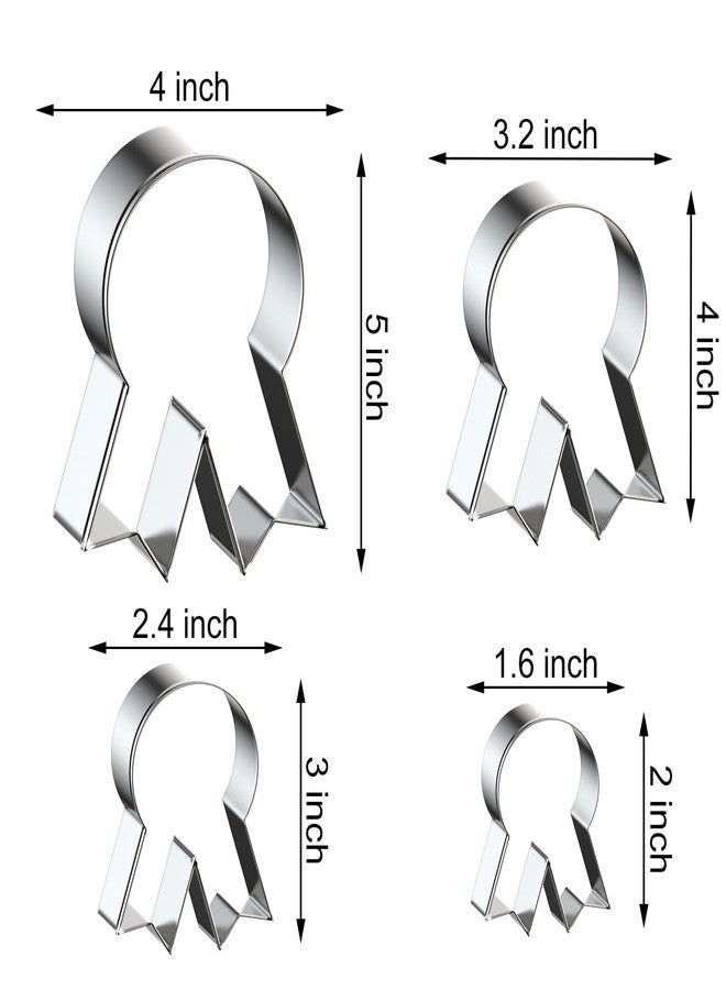 QAAQS Award Medal Cookie Cutter Set for Baking, 5/4/3/2 inch, 4 Piece, Stainless Steel - Image 2
