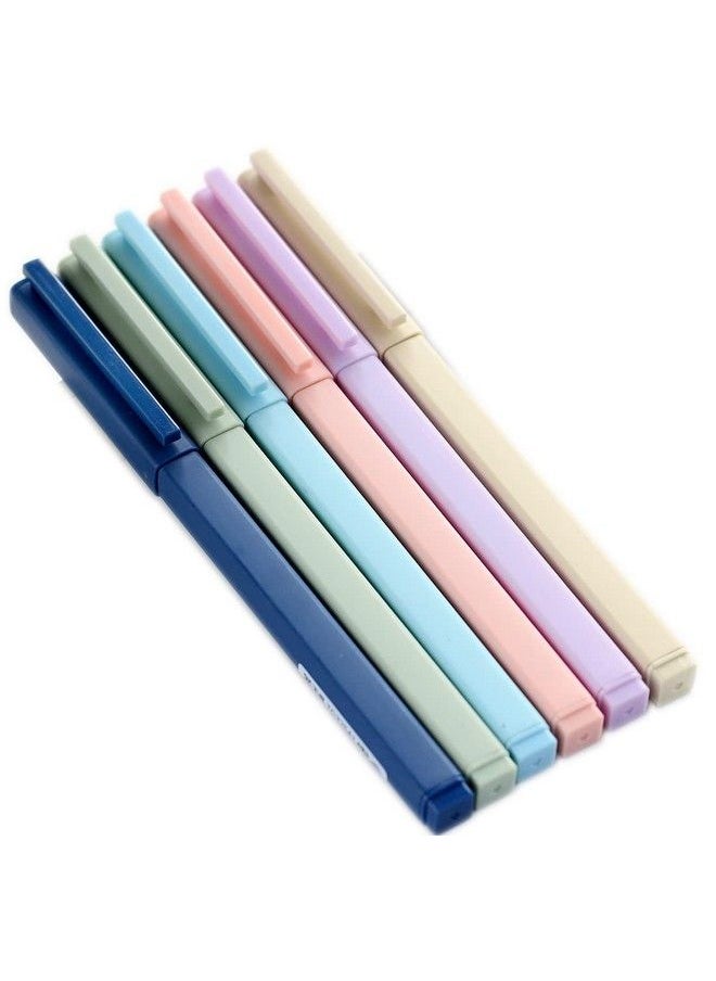 GANSSIA - New Solid Color Gel Ink Pens 0.5Mm Point Square Body Gel Pen For Writing Signature Pack Of 6Pcs - Image 1