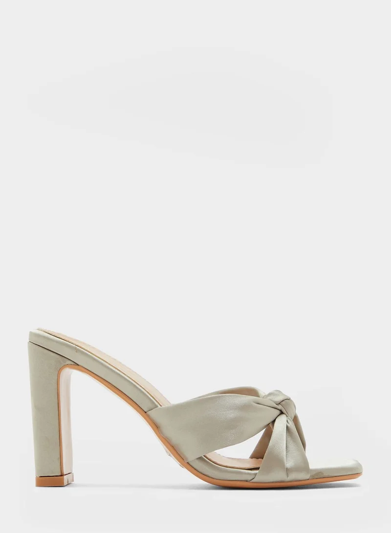 Khizana Satin Knot Detail Mule Sandal