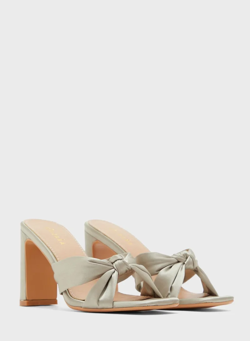 Khizana Satin Knot Detail Mule Sandal