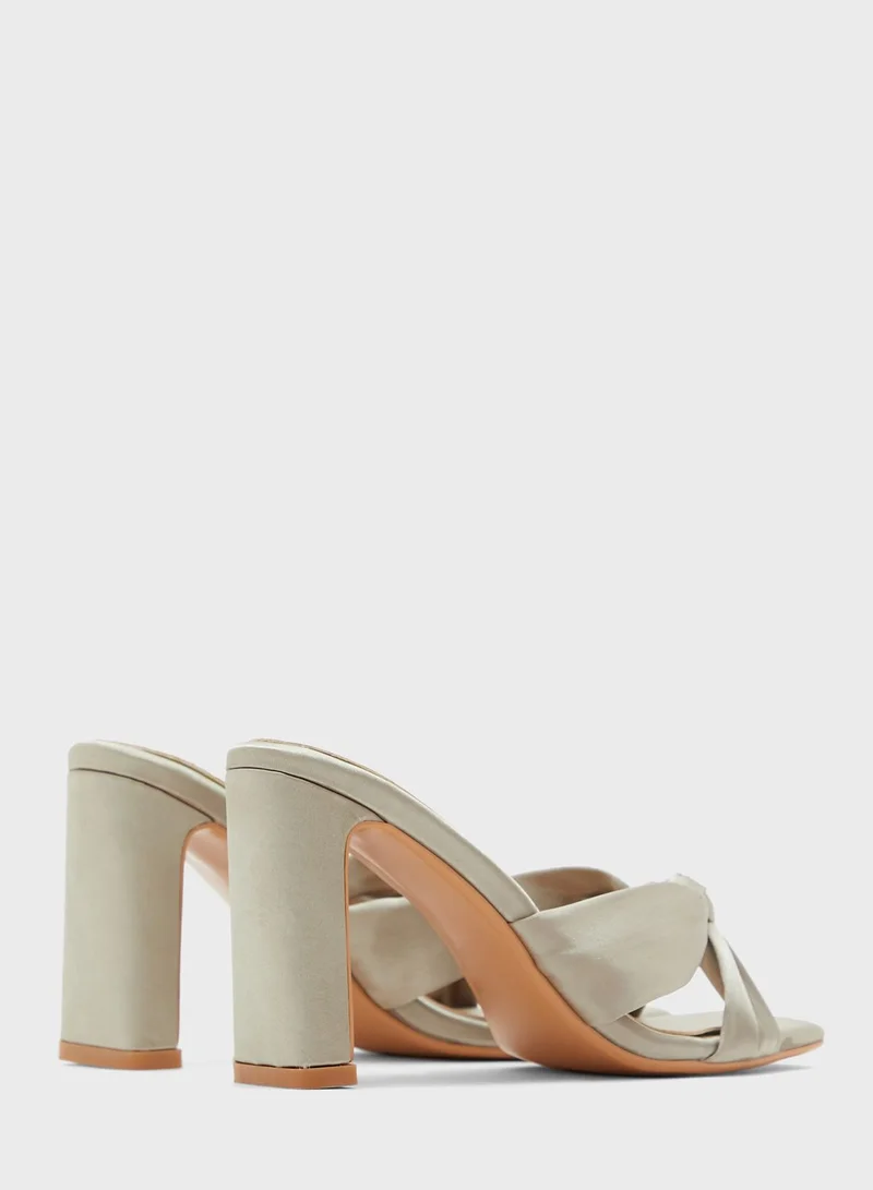 Khizana Satin Knot Detail Mule Sandal