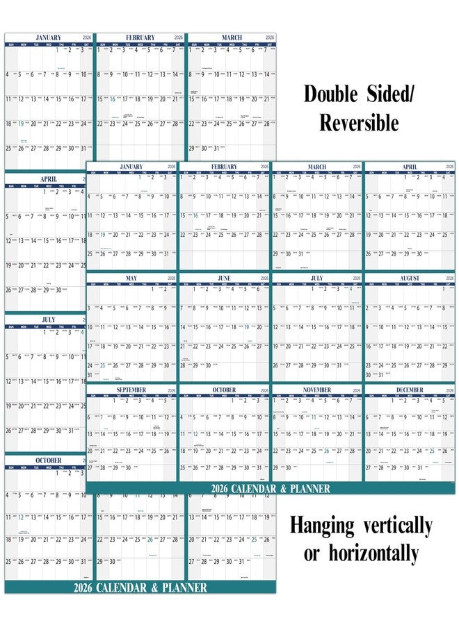Lemome Dry Erase Calendar for Wall - Yearly Wall Calendar 2026, 23" x 35", Jan. - Dec. 2026, 12 Months Folded Yearly Calendars Erasable - Image 4
