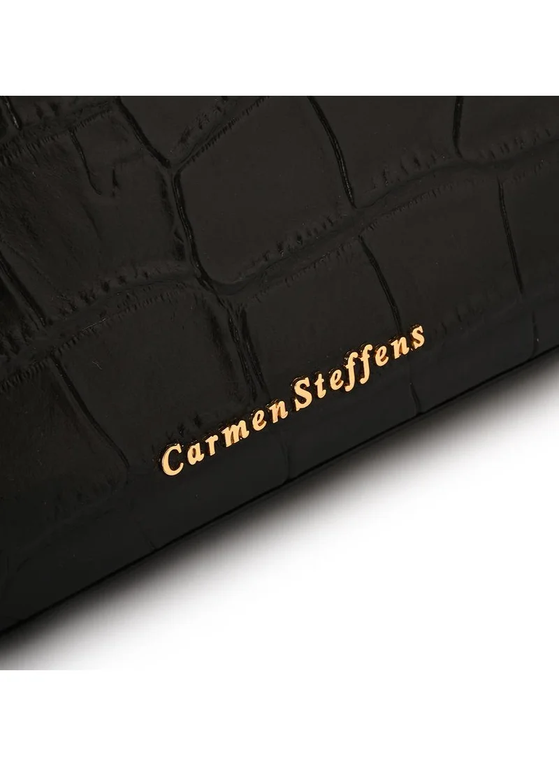 Carmen Steffens  Black Croco Leather Crossbody Bag for Women | Best Price UAE