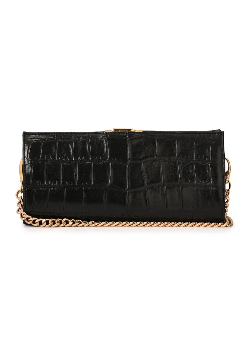 Carmen Steffens  Black Croco Leather Crossbody Bag for Women | Best Price UAE