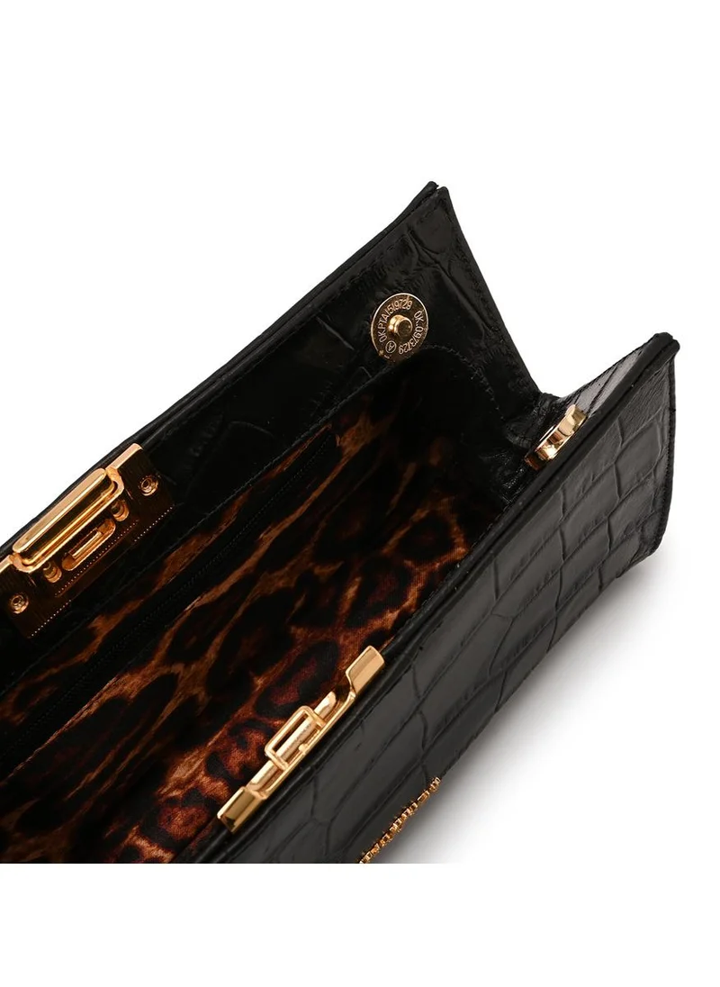 Carmen Steffens  Black Croco Leather Crossbody Bag for Women | Best Price UAE
