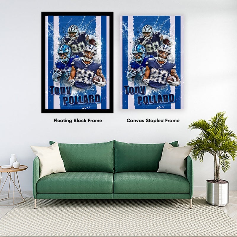TNESSENTIAL Tony Pollard Poster Dallas Cowboys Framed Canvas Print Football Wall Art Print NFL Artwork Home Decor D106 Birthday Gift - Image 5