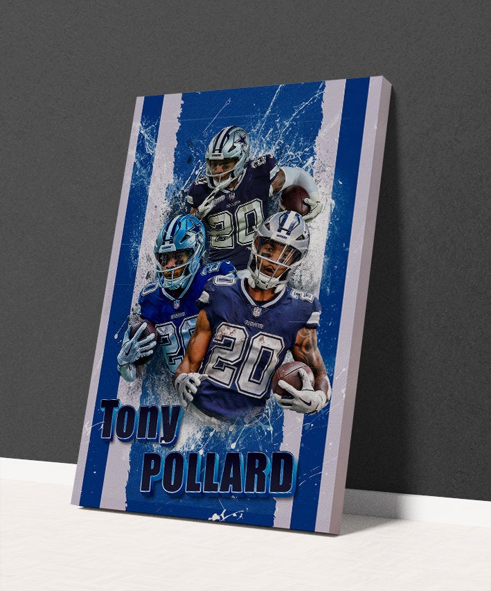 TNESSENTIAL Tony Pollard Poster Dallas Cowboys Framed Canvas Print Football Wall Art Print NFL Artwork Home Decor D106 Birthday Gift - Image 2