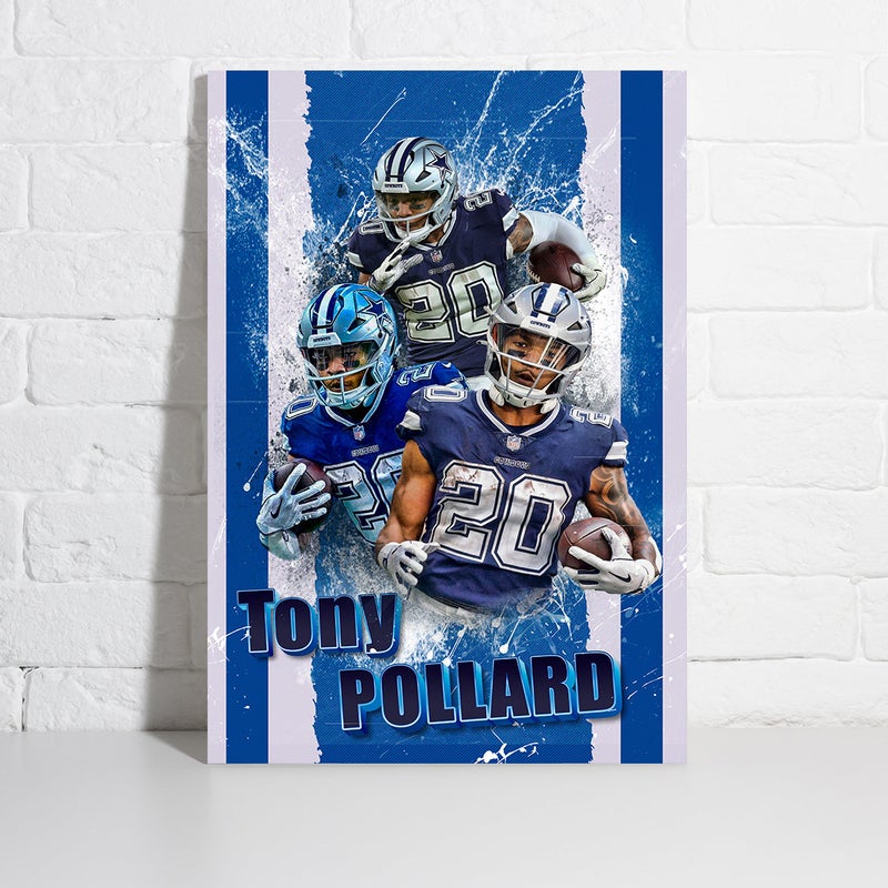 TNESSENTIAL Tony Pollard Poster Dallas Cowboys Framed Canvas Print Football Wall Art Print NFL Artwork Home Decor D106 Birthday Gift - Image 3