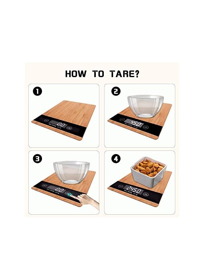 XVersion 2 in 1 Kitchen Scale & Wooden Cutting Board, Multifunction Digital Kitchen Food Scale Electronic Food Weight with Large LCD Display, Wooden Platform, Ultra Slim, From 11lb/5kg up to 33lb/15kg  - Image 5