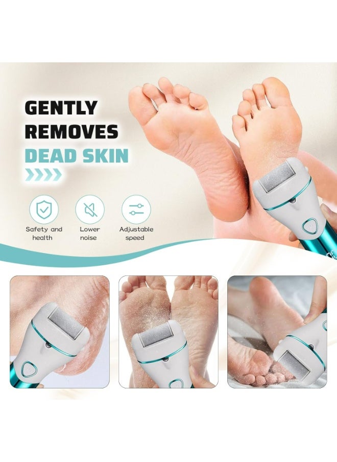 Generic ElectricCallus Remover for Feet, 16-in-1 Professional Pedicure Tools Foot Care Kit, Foot Scrubber Electric Feet File Pedi for Hard Cracked Dry Dead Skin, 3 Rollers, 2 Speed, Battery Display  - Image 4
