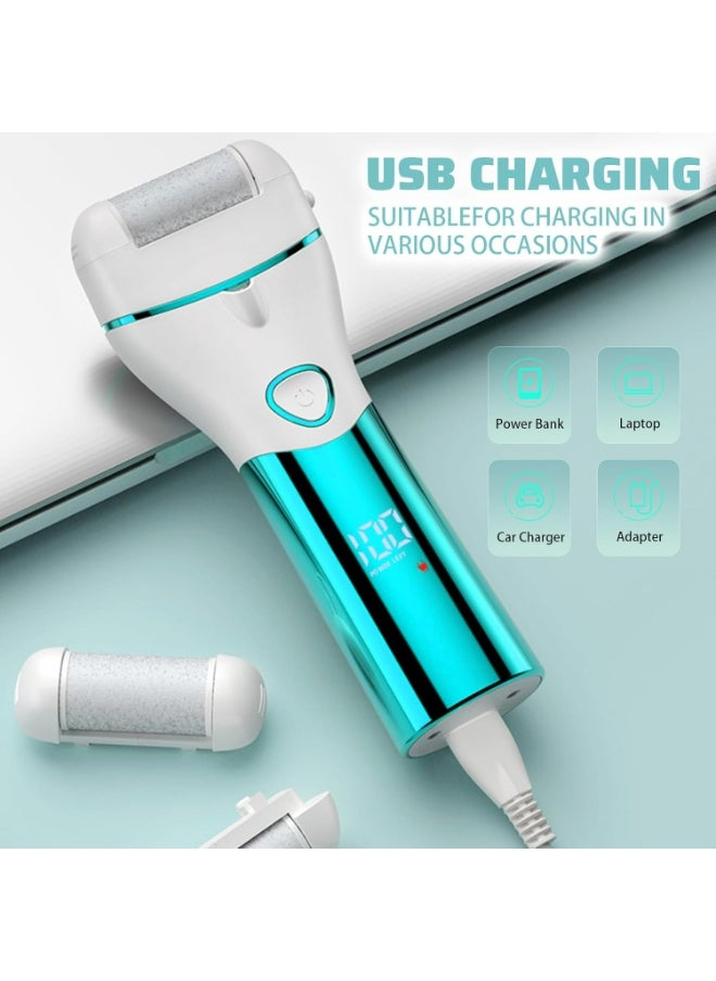 Generic ElectricCallus Remover for Feet, 16-in-1 Professional Pedicure Tools Foot Care Kit, Foot Scrubber Electric Feet File Pedi for Hard Cracked Dry Dead Skin, 3 Rollers, 2 Speed, Battery Display  - Image 2