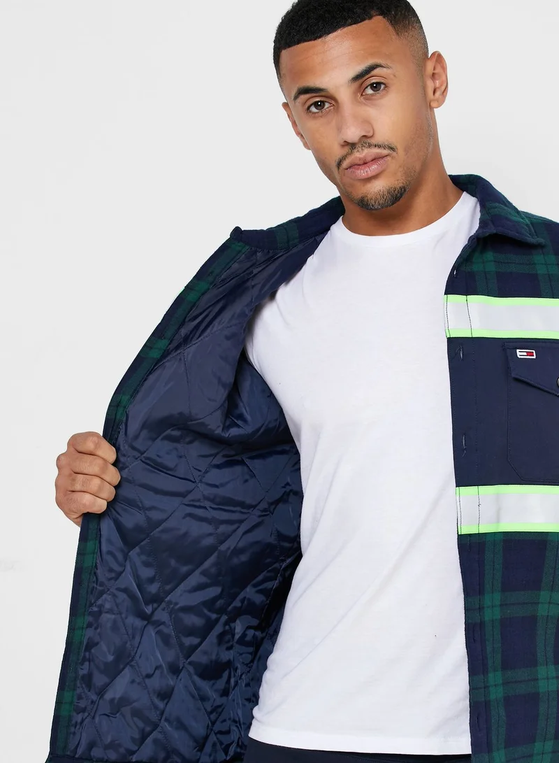 TOMMY JEANS Reflective Tape Checked Overshirt