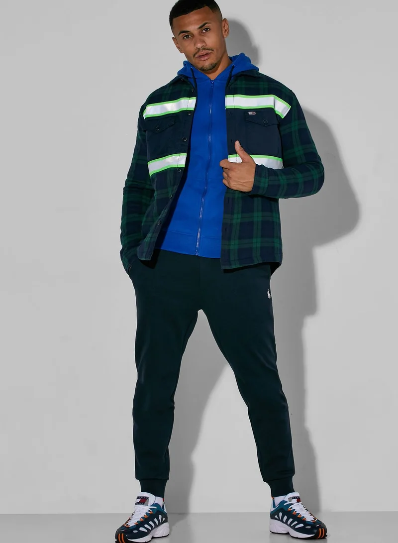TOMMY JEANS Reflective Tape Checked Overshirt