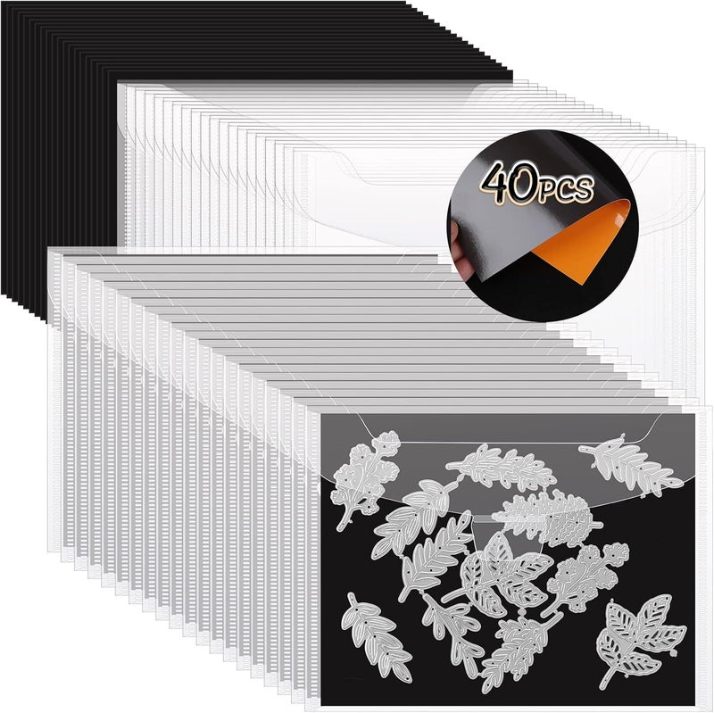 YixangDD 40 PCS Stamp and Die Storage Bag and Rubber Magnetic Sheets, Die Storage Set for Storage Die Cutting, DIY Scrapbooking - Image 1