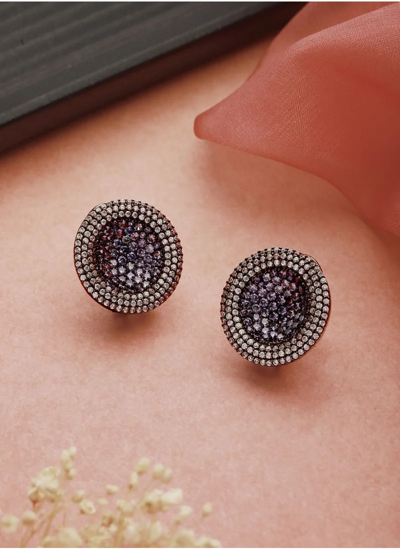 Priyaasi American Diamond Studded Contemporary Studs Earrings