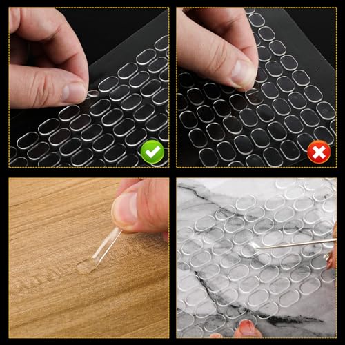 PEUTIER 480pcs Clear Sticky Tack, Removable Double Sided Gel Glue, Museum Action Figures Adhesive Mounting Dots, Poster Putty for Poster Museum Wall Hanging - Image 4