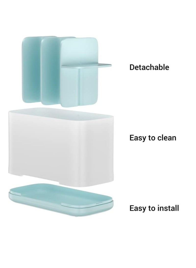 Bukela - Toothbrush Holder, Toothpaste Holder with Anti-Slip Bottom, Electric Toothbrush Holder with Adjustable Dividers, Large Toothbrush Caddy Organizer Storage Detachable for Bathroom Shower Family Kids - Image 1