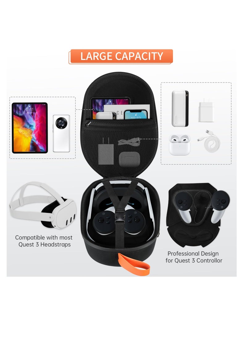 HiBloks Carrying Case with Magnetic Charging Port for Meta Quest 3 Accessories, Hard Travel Case for Oculus Quest 3 All-in-One VR Headset and Controllers, Quest 3 Backpack Portable Storage Bag - Image 2