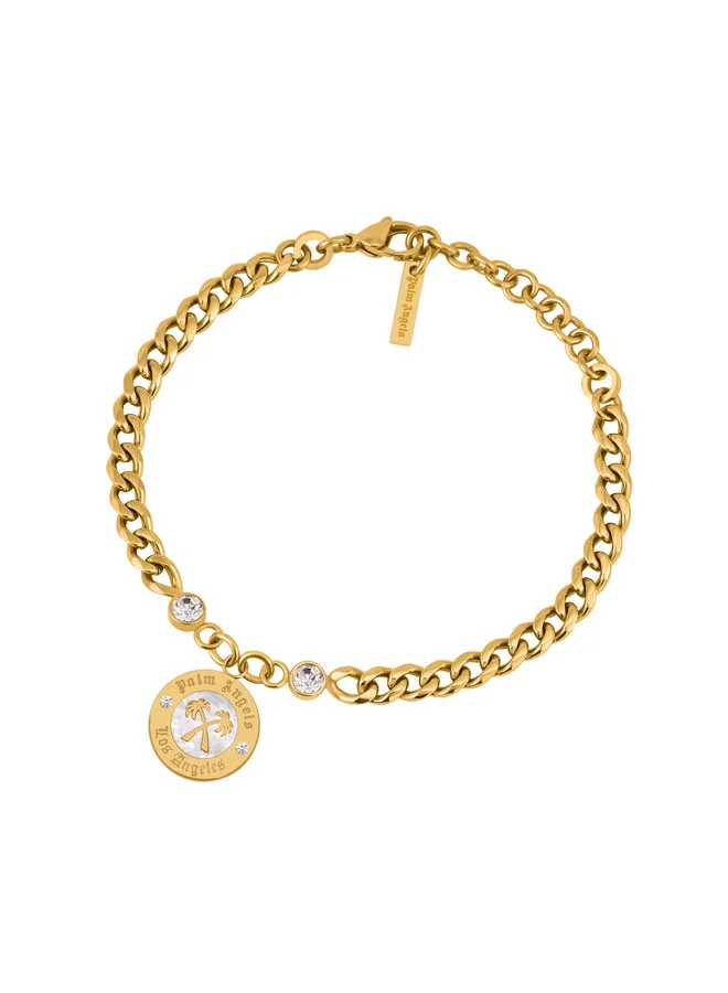 بالم انجلز Identita Yellow Gold Plated Stainless Steel Curb Chain Bracelet for Women