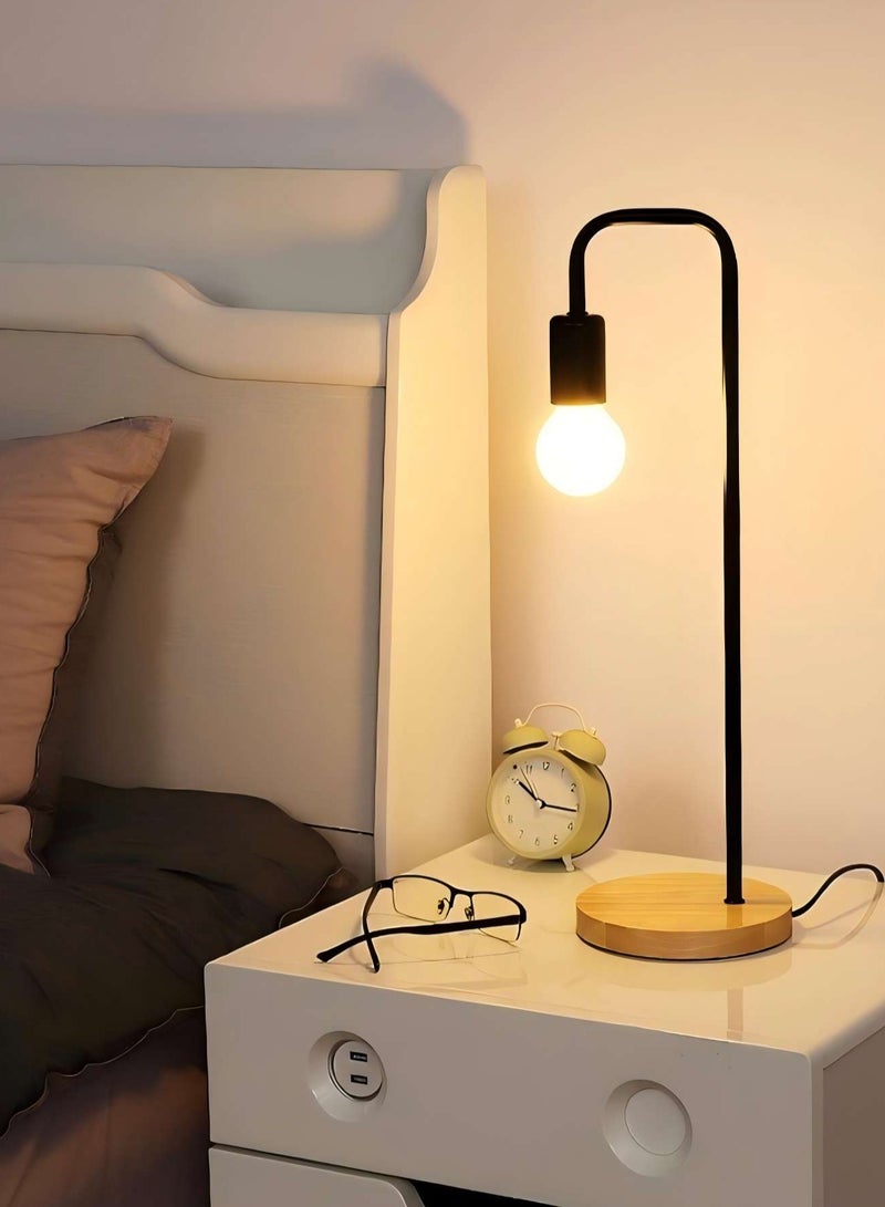 Sharpdo Wooden Table Lamp Bedroom Modern Night Stand Lights Modern Small Desk Lamp For Work Gaming And Study - Image 2