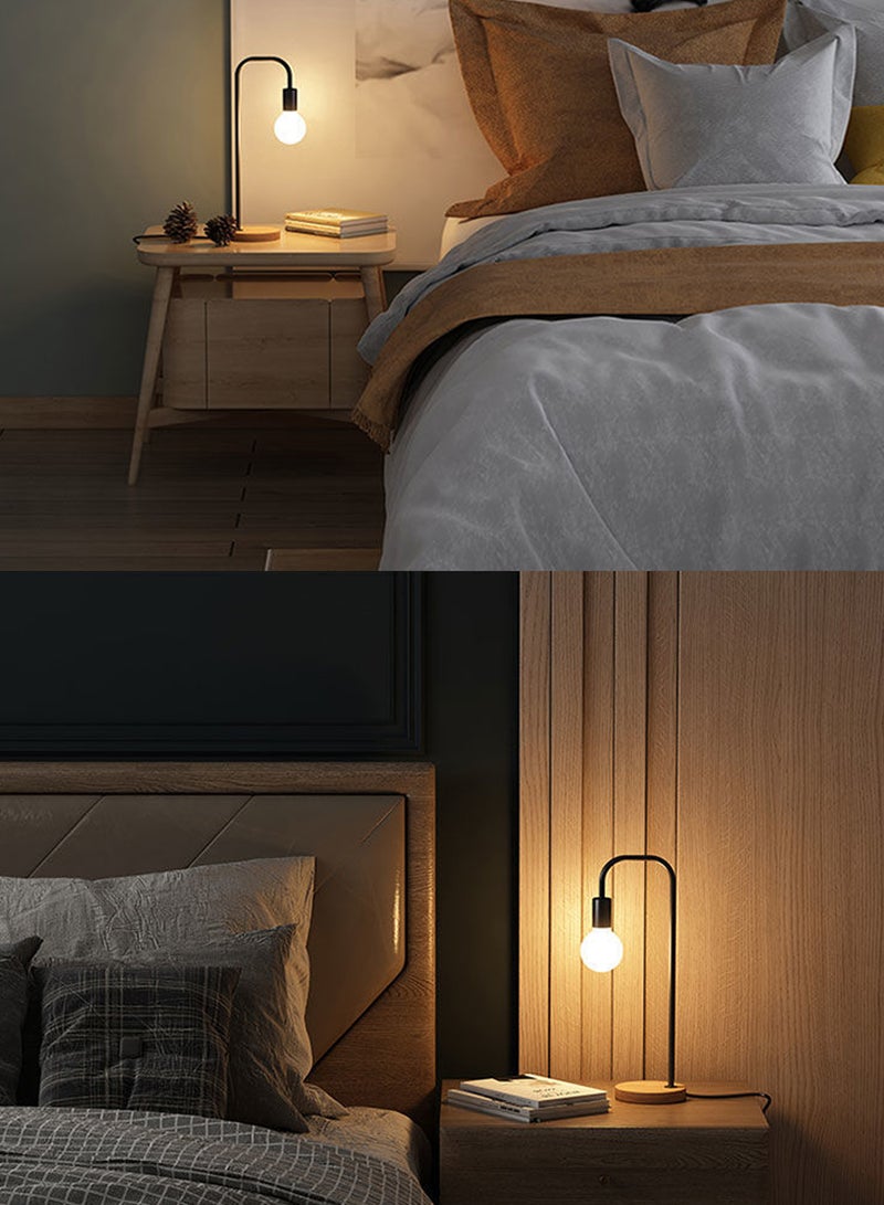 Sharpdo Wooden Table Lamp Bedroom Modern Night Stand Lights Modern Small Desk Lamp For Work Gaming And Study - Image 4