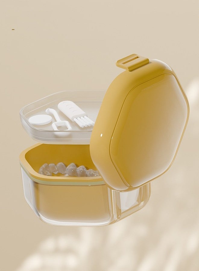 BF HOME Denture Bath Box Cup with Strainer Basket Denture Holder Storage Soak Container for Travel Cleaning Retainer Cleaner Case Mouth Guard Case - Image 5