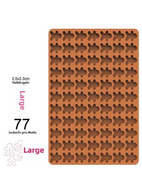 Cross-border Generation Of Modern Simple Chocolate Mold Europe For Silicone Baking Tools Source Factory Wholesale-Colour:Gingerbread Man Brown