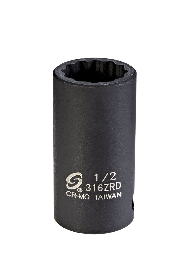 Sunex Tools Sunex 316ZRD 3/8-Inch Drive 1/2-Inch 12-Point Semi-Deep Impact Socket - Image 1