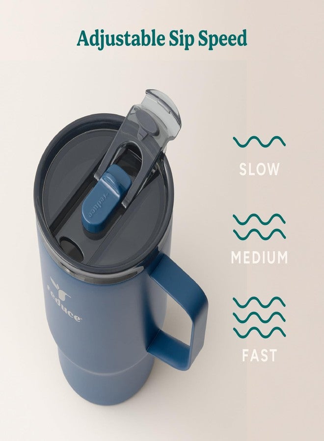 Reduce Hot1 18 oz Hot1 Stainless Steel Insulated Mug with Temperature Adjusting Lid - Dual-Wall Vacuum, Cupholder Friendly - Keeps Drinks Hot for 6 Hours - Ideal for Coffee, Tea & Other - Mineral Blue - Image 5