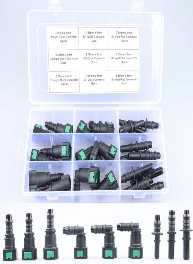 AC PERFORMANCE 24PCS Assorted Fuel Line Quick Connector Kit, SAE 7.89mm & 9.49mm & 9.89mm to 8mm - Image 1