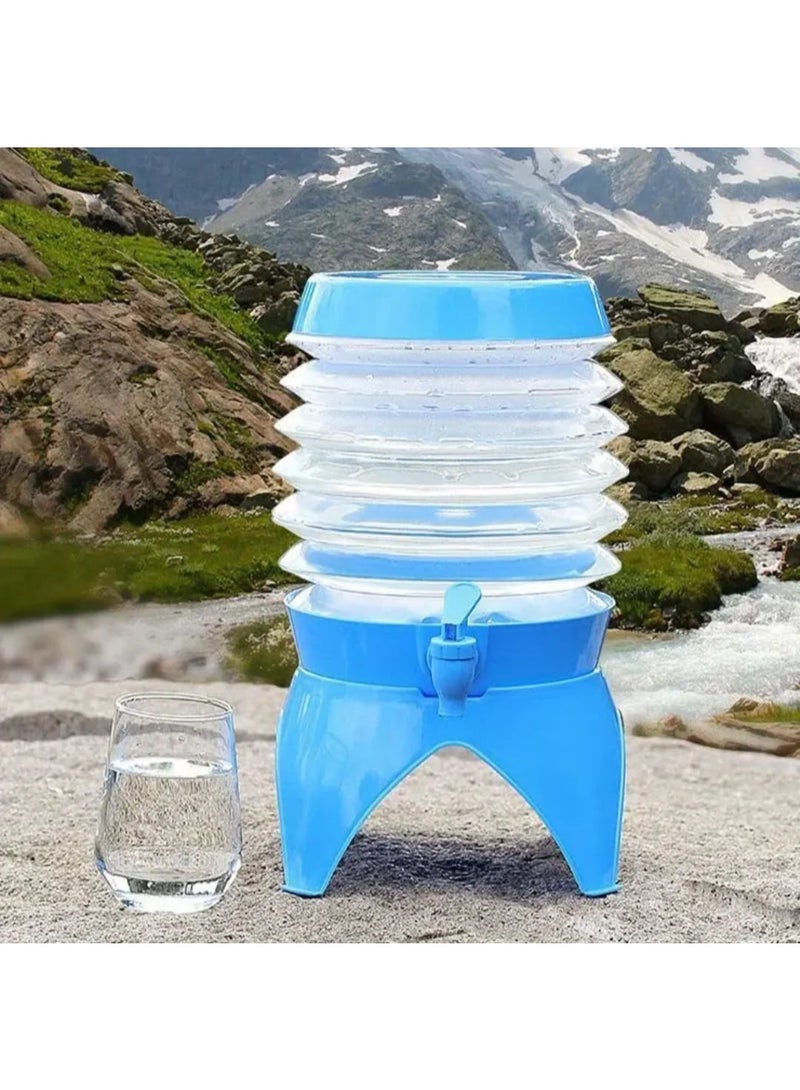 LDQ Outdoor Foldable 9.5L Water Bucket with Retractable Faucet – Portable Camping & Car Travel Water Container, Easy to Carry Beverage & Juice Dispenser - Image 4