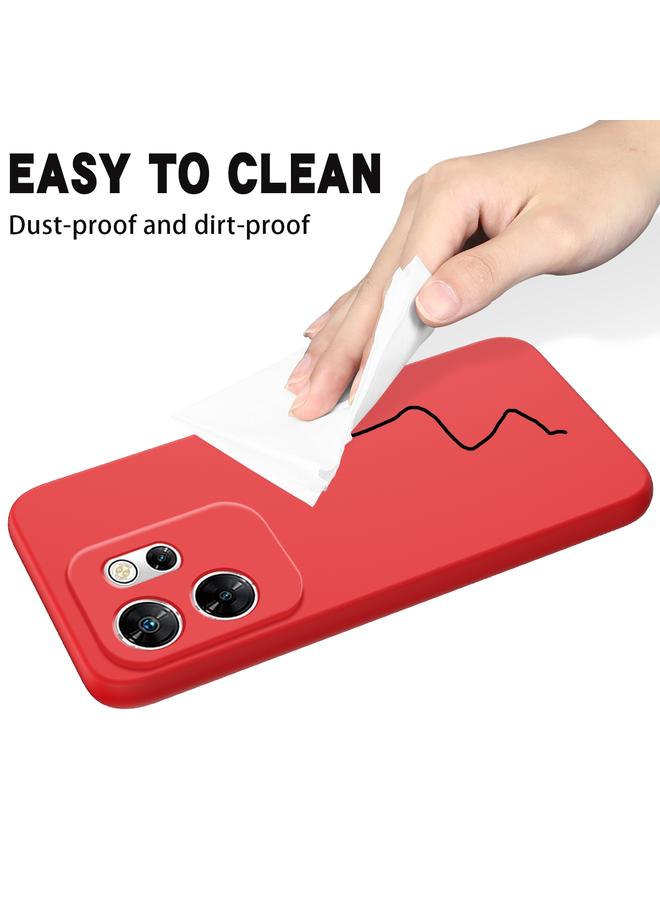 زبون جراب لهاتف Infinix Zero 30 4G بلون سادة من السيليكون السائل المقاوم للسقوط بتغطية كاملة - Image 5