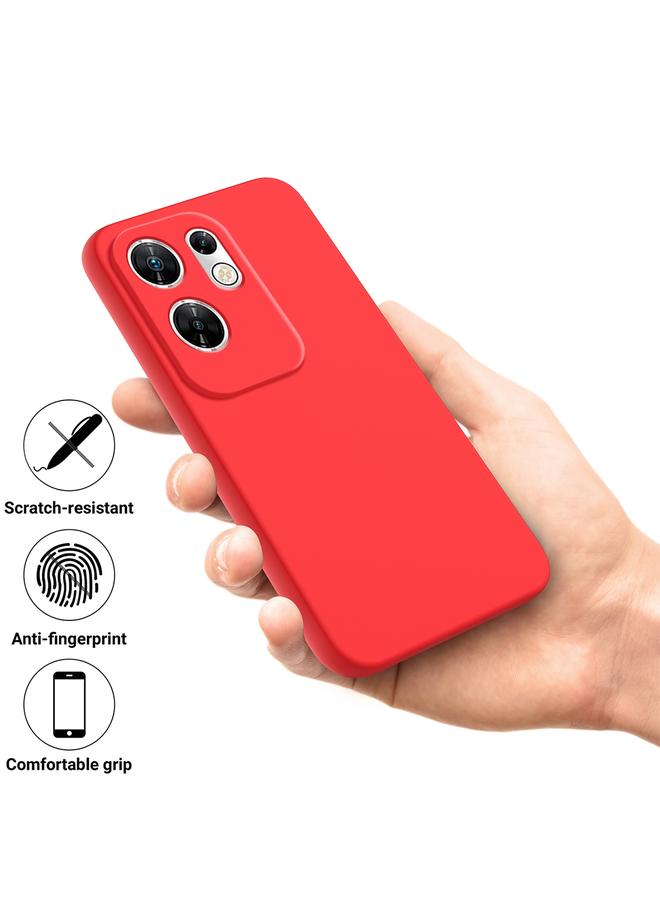 زبون جراب لهاتف Infinix Zero 30 4G بلون سادة من السيليكون السائل المقاوم للسقوط بتغطية كاملة - Image 3